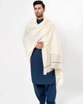 Premium Winter Shawl for Men - White - premium men's winter shawl