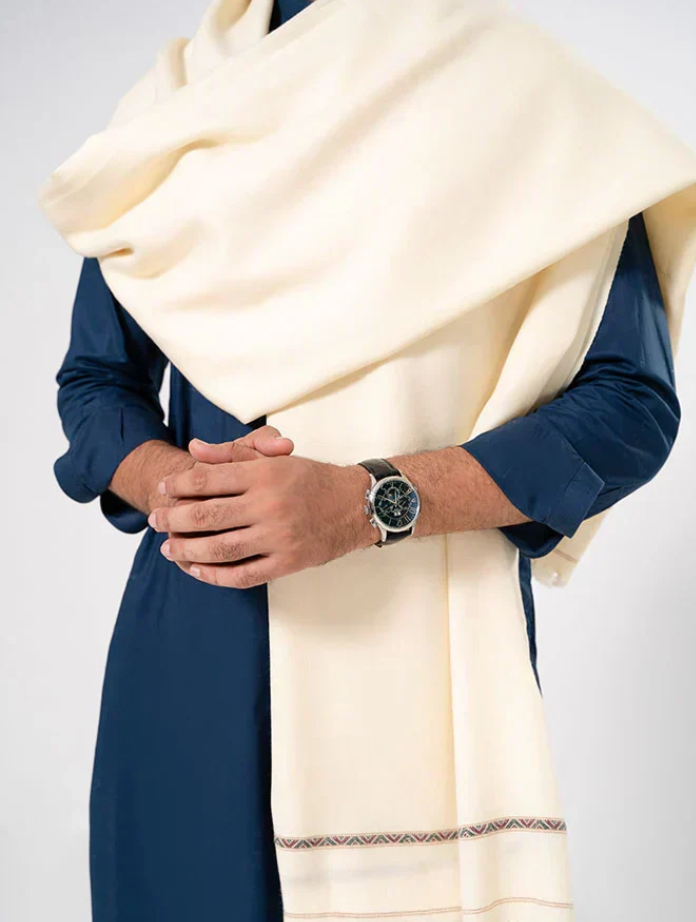 Premium Winter Shawl for Men - White