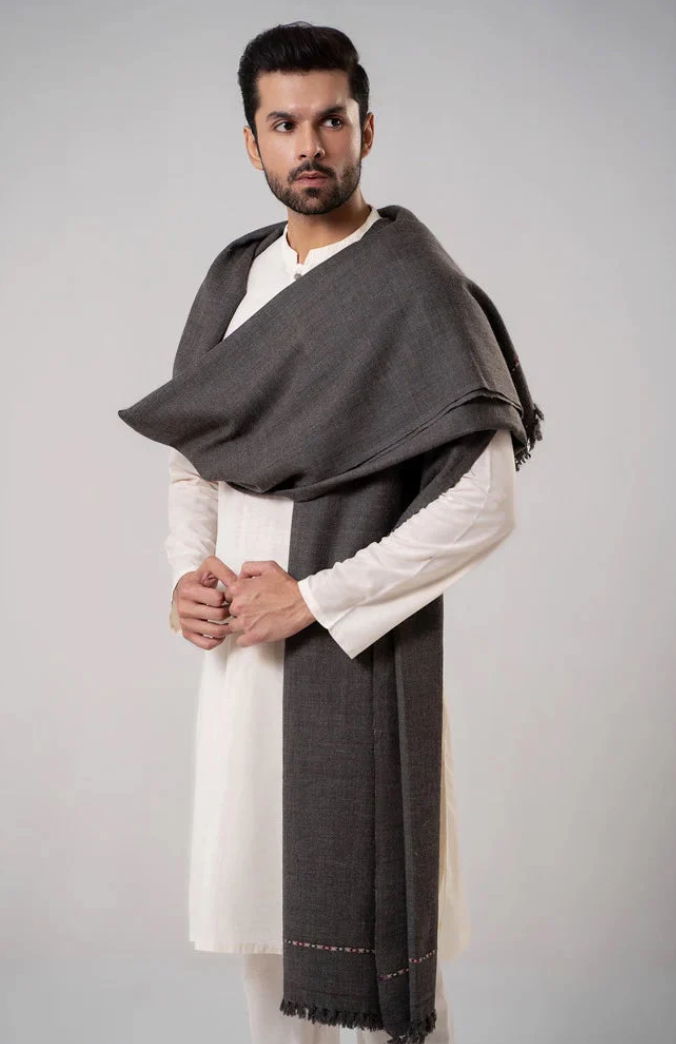Premium Winter Shawl for Men - Dark Grey