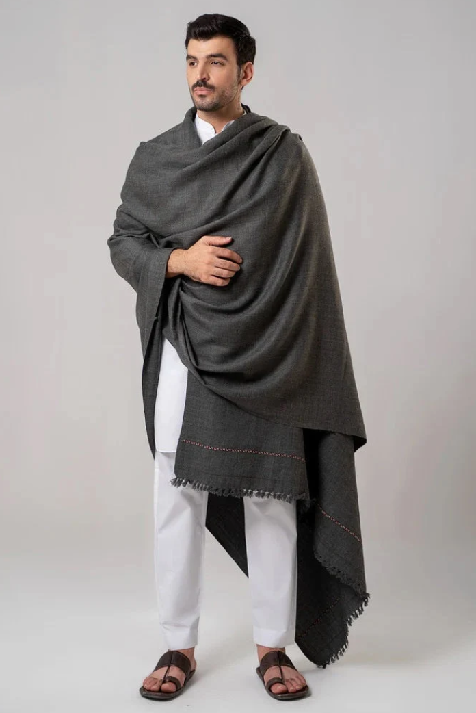 Premium Winter Shawl for Men - Dark Grey