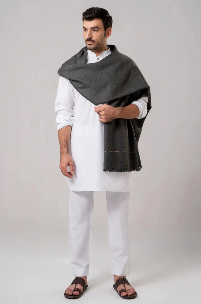 Premium Winter Shawl for Men - Dark Grey