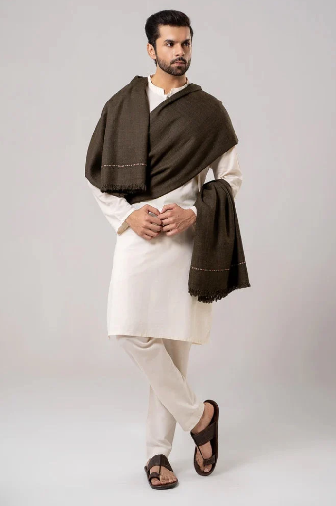 Premium Winter Shawl for Men - Dark Brown