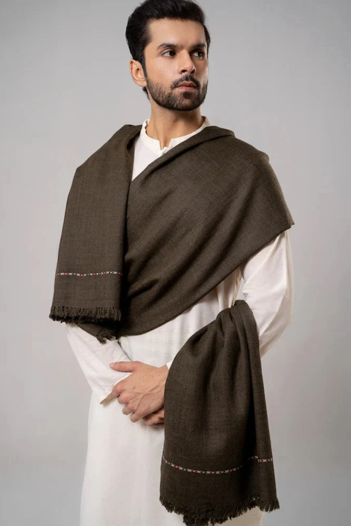 Premium Winter Shawl for Men - Dark Brown