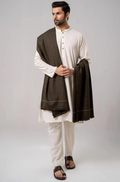 Premium Winter Shawl for Men - Dark Brown - premium men's winter shawl