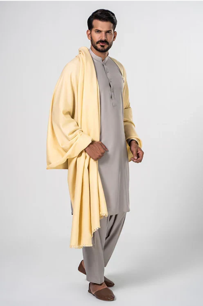 Premium Winter Shawl for Men - Cream