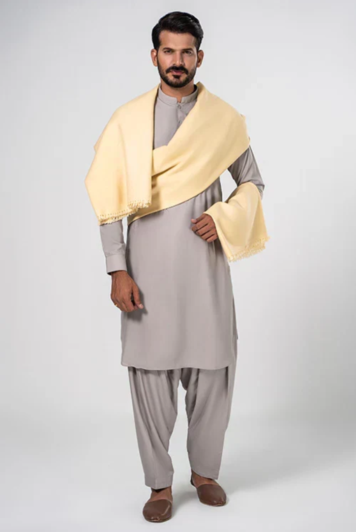 Premium Winter Shawl for Men - Cream