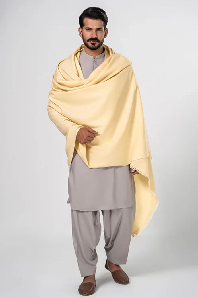 Premium Winter Shawl for Men - Cream